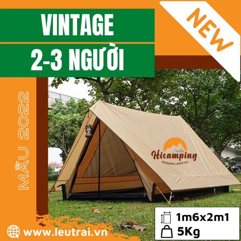 Mẫu lều cắm trại Vintage cho 2 người của HiCamping